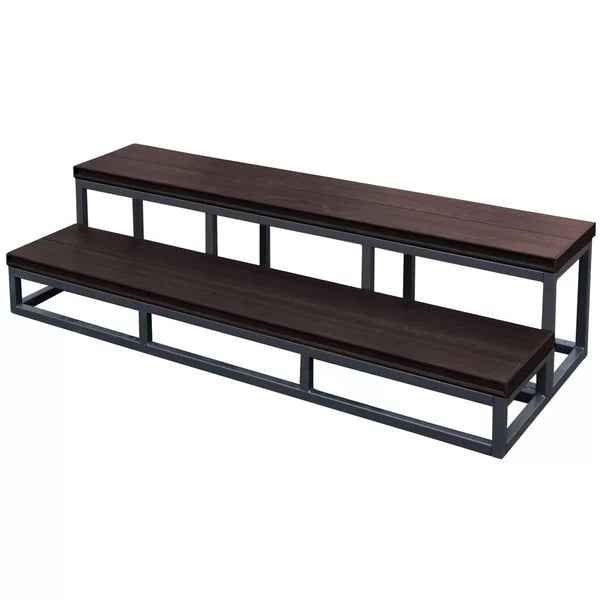 14" H x 58" W x 21" D Smoke 2 Tier Spa Steps