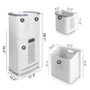 2 Tier Tall Rolling Laundry Cart With Wheel With Laundry Hamper CYB966