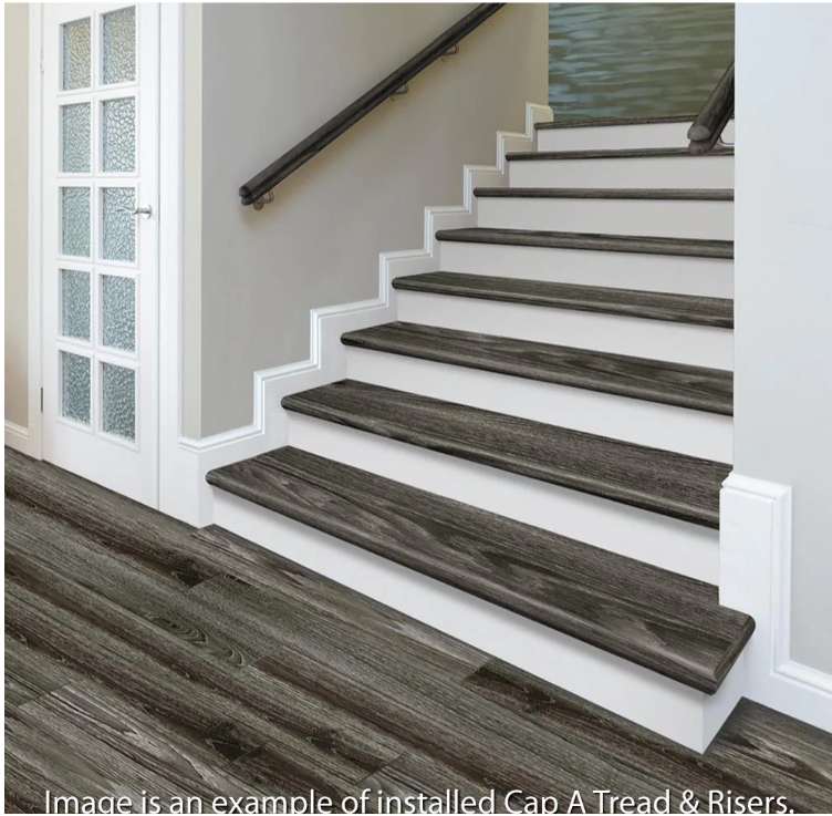 Woodacres Oak/Deerbrook Trail 47 in. L x 12-1/8 in. W x 1-11/16 in. T Vinyl Overlay to Cover Stairs 1 in. Thick Set of 3, (in 3 boxes)