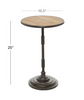 16.5 in. x 25 in. Round Wood Accent Coffee Table with Dark Grey Metal Base KB849