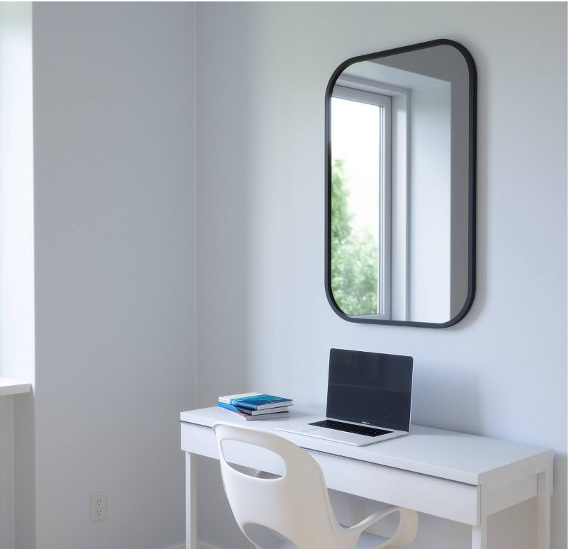 24"x 36" Hub Rectangular Wall Mirror Black - Umbra