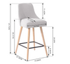 Benfield Natural Finish Upholstered Bar Stool with Back and Biscuit Beige Seat (Set of 2) (19.68 in. W x 41.73 in. H) VB368