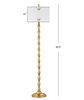 Aurelia 63.5 in. Antique Gold Curved Floor Lamp with Off-White Shade