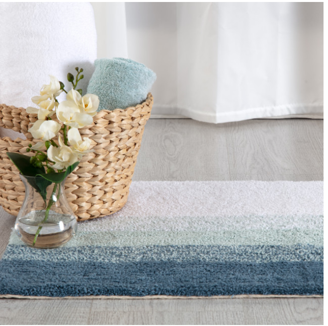 Avebury Cotton Bath Mat, Blue, 24x60 HB140