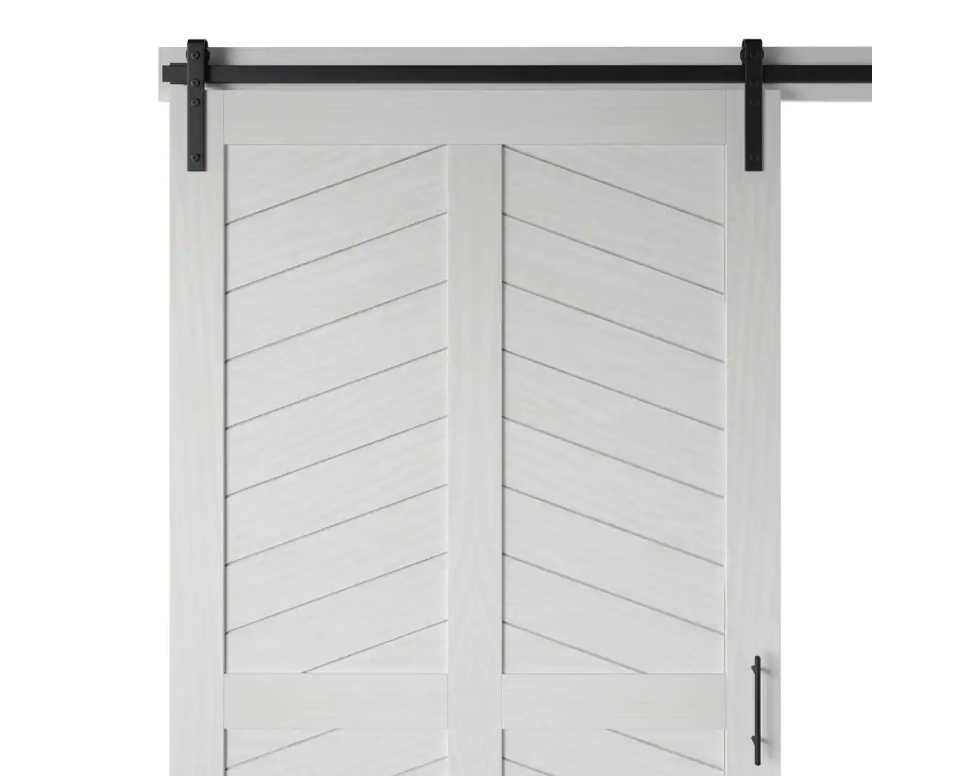 42 in. x 84 in. White Finished Composite Sliding Barn Door with Hardware Kit