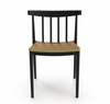 2pc set ben side chair in black/natural, 2-piece set