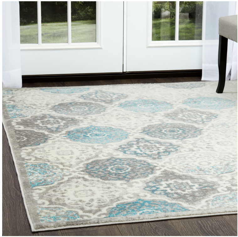 Boho Gray/Blue 8 ft. x 10 ft. Indoor Area Rug KRUG217-P7