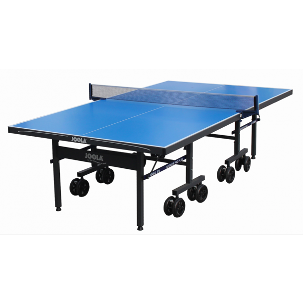 Nova Plus Outdoor/Indoor All-Weather Table Tennis Table with Ping Pong Net Set, 6mm Surface, 6" Caster Wheels, Regulation Size 9' x 5', Blue