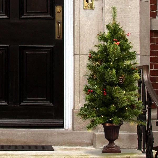 3.5' Green Fir Trees Artificial Christmas Tree with 50 Warm White Lights