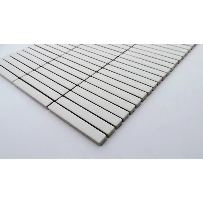 3.5" x 0.5" Micro-beveled Porcelain Mosaic Sheet Tile