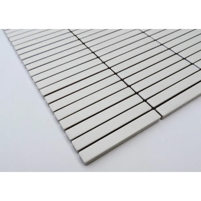 3.5" x 0.5" Micro-beveled Porcelain Mosaic Sheet Tile
