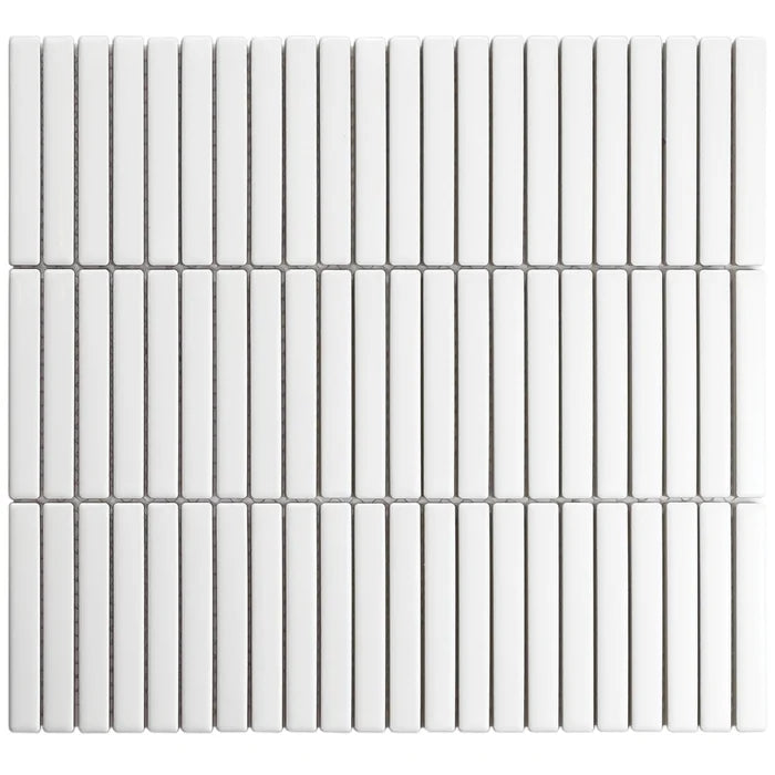 3.5" x 0.5" Micro-beveled Porcelain Mosaic Sheet Tile