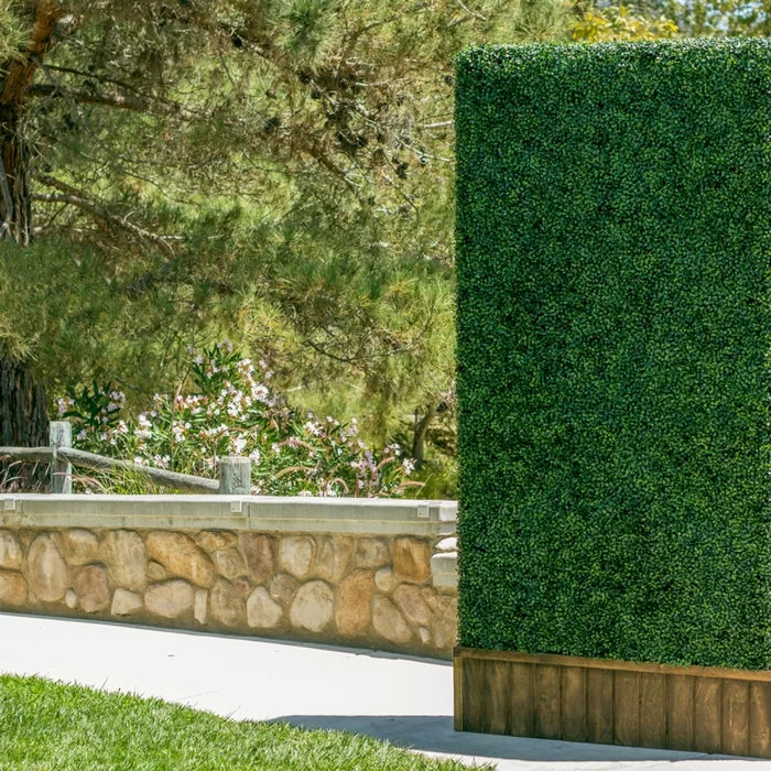 3.5 ft. H x 3.5 ft. W Artificial Plants Milan Hedge Polyethylene Fence Panel (Set of 8)
