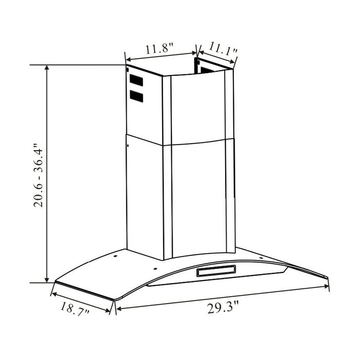 30" 520 CFM Convertible Wall Mount Range Hood in Stainless Steel K8018