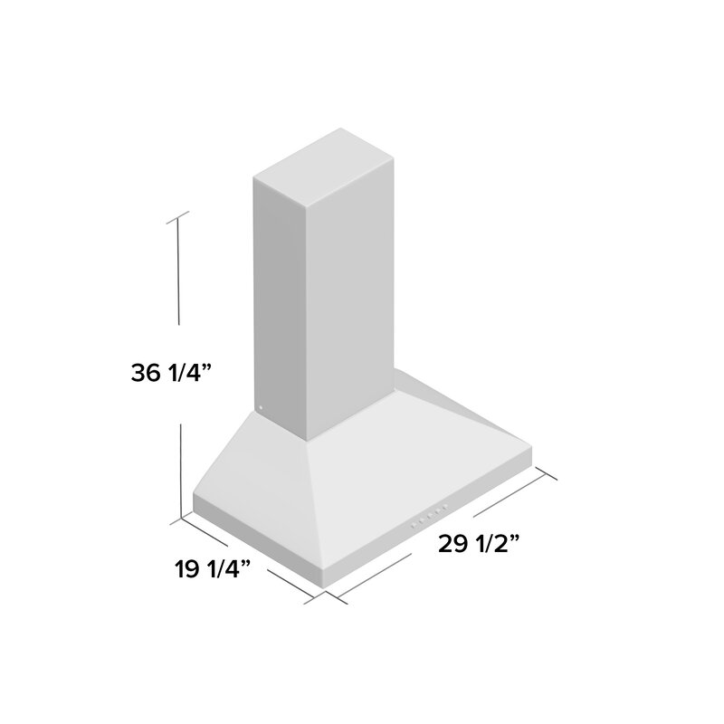 30" W103C Series 350 CFM Convertible Wall Mount Range Hood CL575