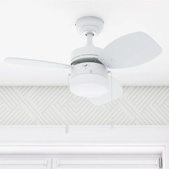 30'' Charlack 3 - Blade LED Standard Ceiling Fan with Pull Chain and Light Kit Included