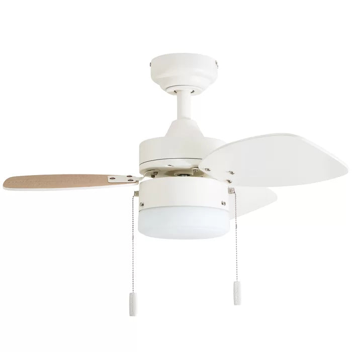 30'' Charlack 3 - Blade LED Standard Ceiling Fan with Pull Chain and Light Kit Included