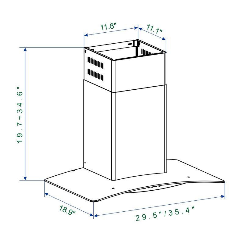 30" 520 CFM Convertible Wall Mount Range Hood (Part number: W102B30GF) CYB406