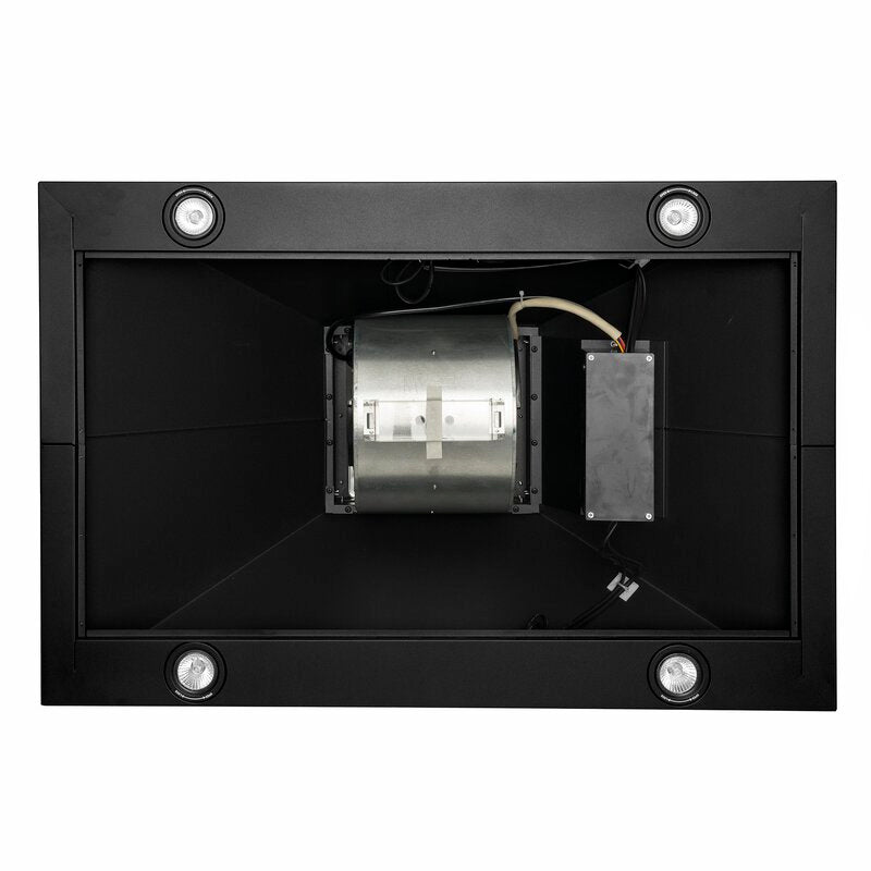 30" Akdy 343 CFM Convertible Island Range Hood in Black Painted KB711