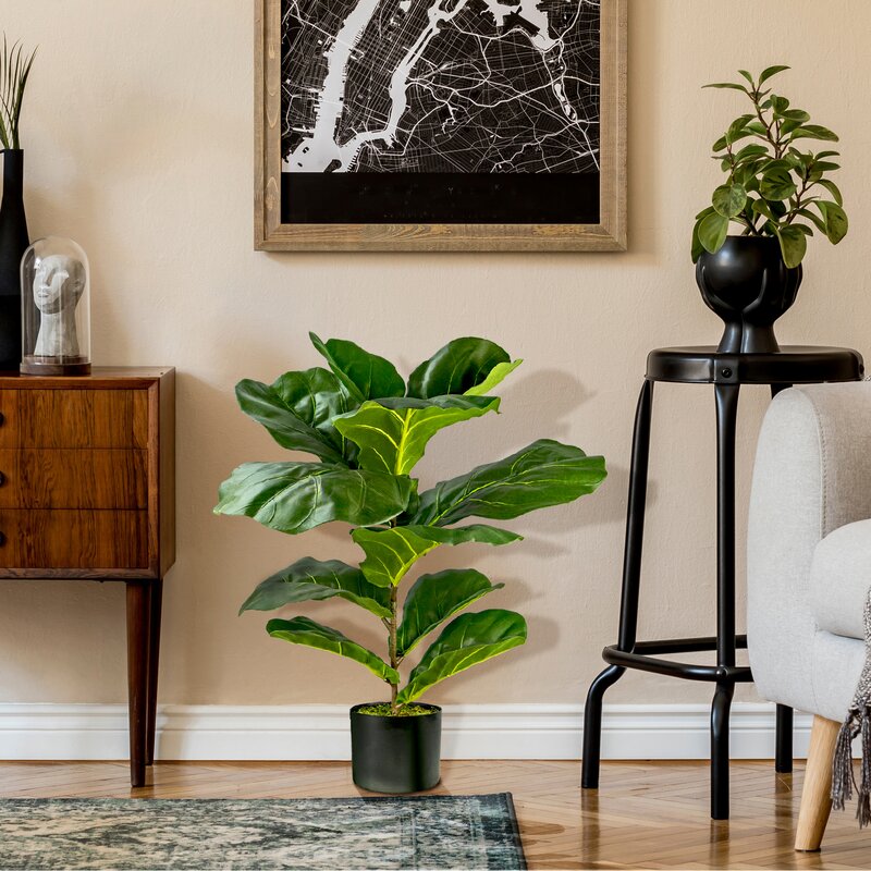 30" Artificial Fiddle Leaf Fig Plant in Pot
