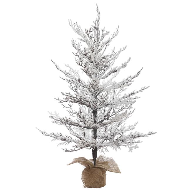 3 ft. x 27 in. White Flocked Winter Twig Christmas Tree with 62 Tips