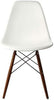 Load image into Gallery viewer, White Plastic Chair Dark Walnut Wood Eiffel Legs Retro Molded Style White Plastic Shell Chair with Dark Walnut Wood Eiffel Legs, (Set of 2)