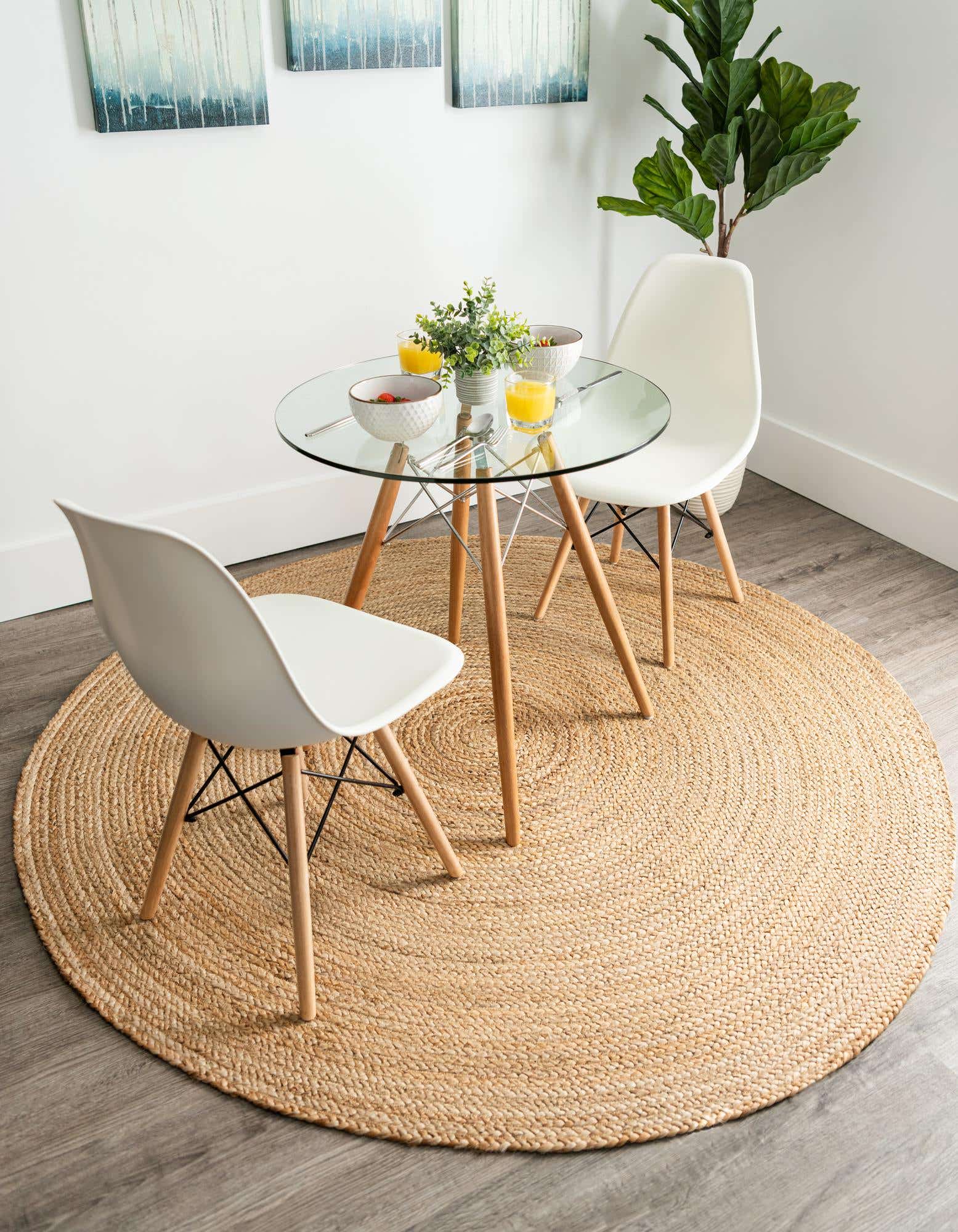 4' x 4' Braided Jute Round Rug