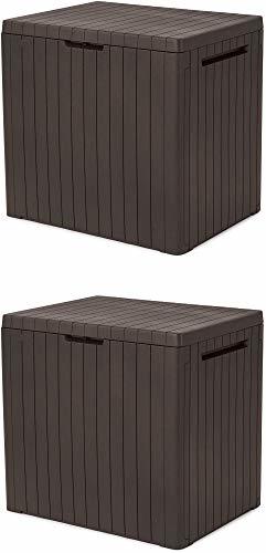 KETER Java XXL 230 Gallon Resin Rattan Look Large Outdoor Storage Deck Box for P
