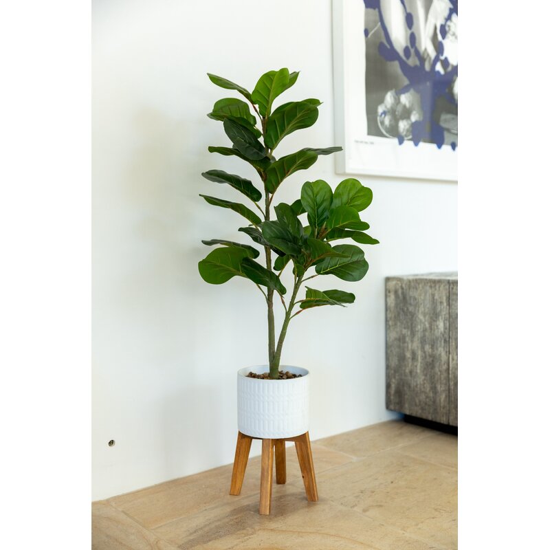 32.25" Artificial Fiddle Leaf Fig Tree in Planter