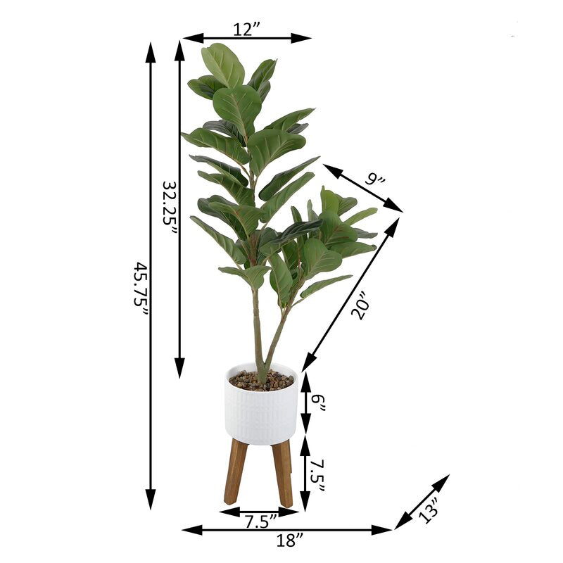32.25" Artificial Fiddle Leaf Fig Tree in Planter