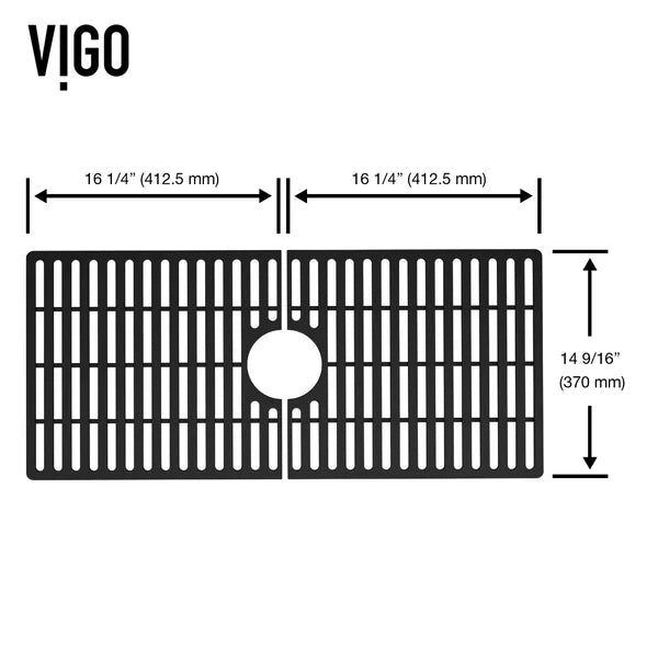 Black 32.5" x 14.56" Sink Grid