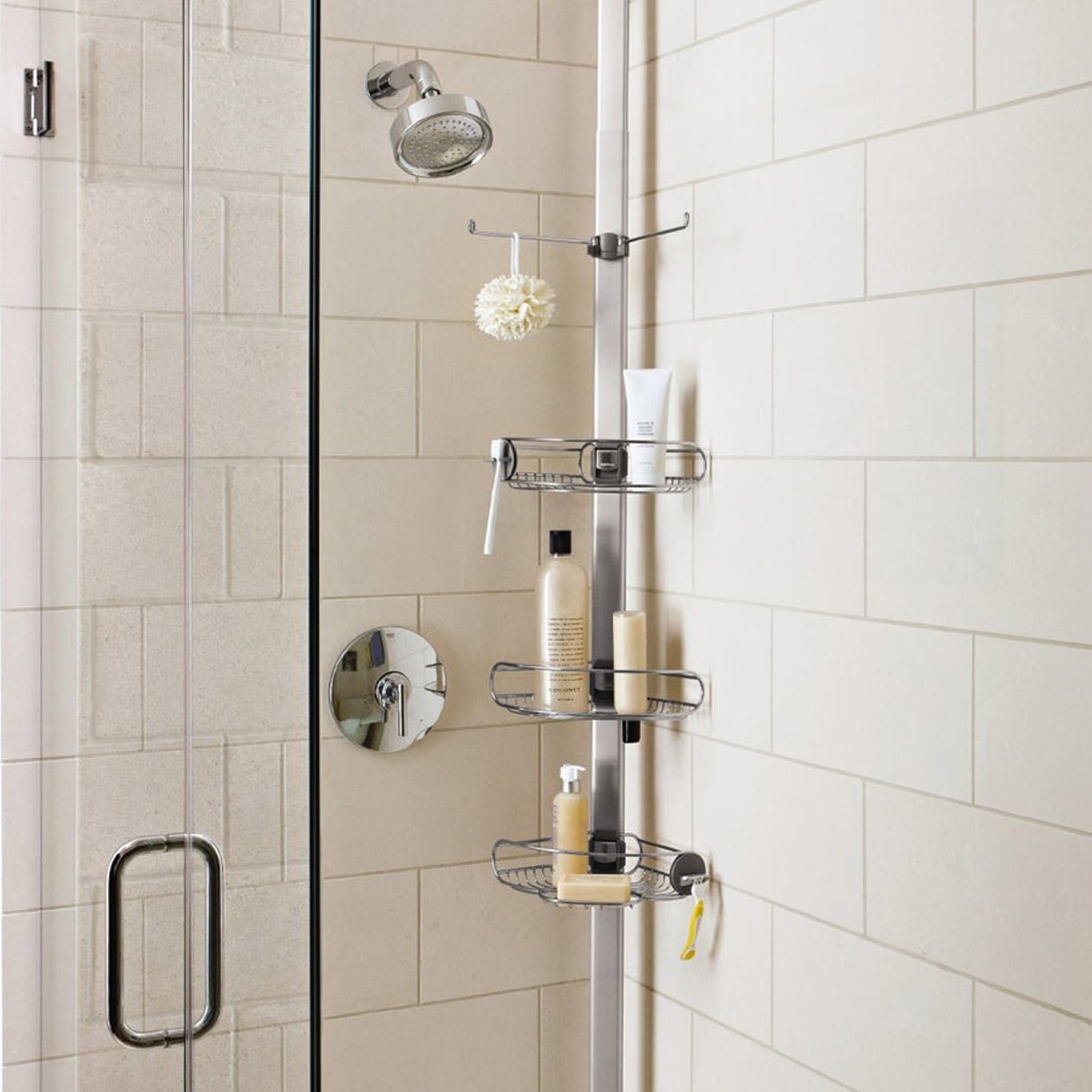 Tension Shower Caddy, Stainless Steel/Anodized Aluminum (#760)