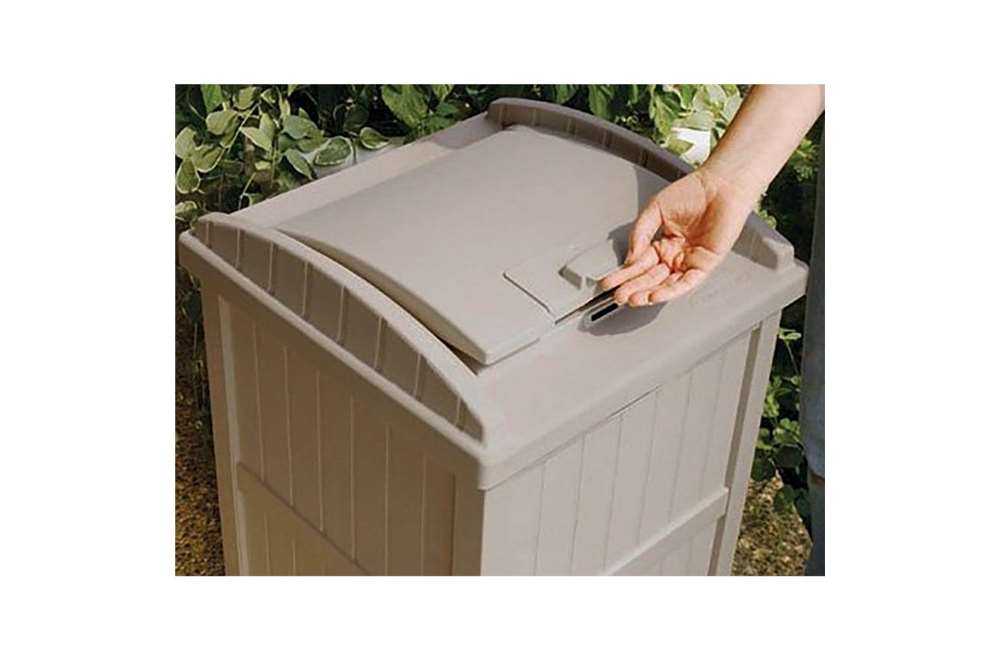 30 Gallon Outdoor Trash Can, Taupe (#K6443)