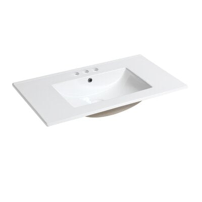 32'' Single Bathroom Vanity Top in White with Sink - #RM123