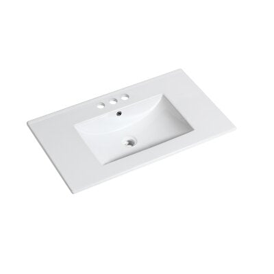 32'' Single Bathroom Vanity Top in White with Sink - #RM123