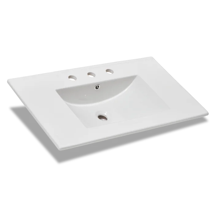 32'' Single Bathroom Vanity Top in White with Sink