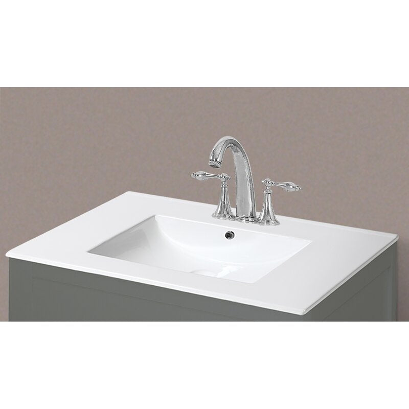 32'' Single Bathroom Vanity Top in White with Sink