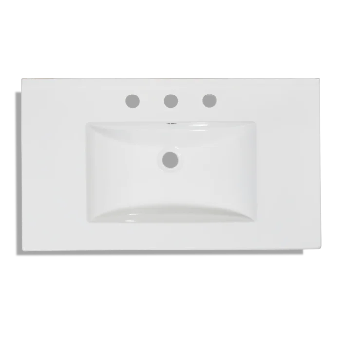 32'' Single Bathroom Vanity Top in White with Sink
