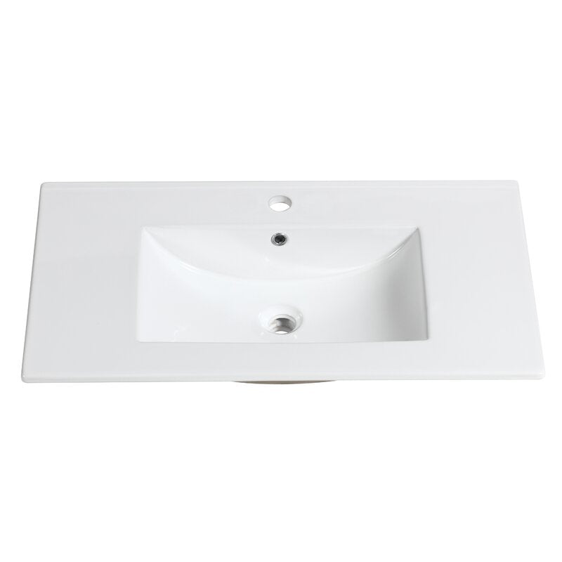 32" Single Bathroom Vanity Top ONLY in White with Sink