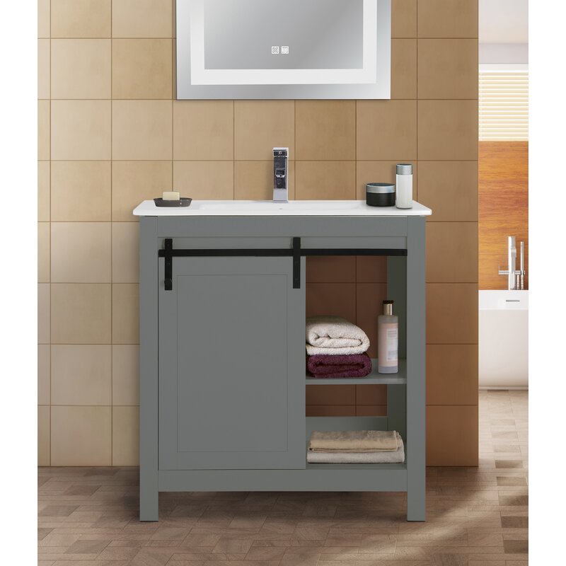 32" Single Bathroom Vanity Top ONLY in White with Sink