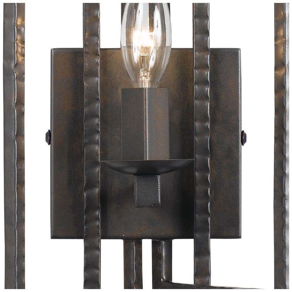 331-RS Crystorama Capri 1 Light Raw Steel Sconce CL116