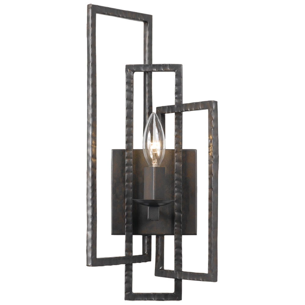 331-RS Crystorama Capri 1 Light Raw Steel Sconce CL116