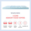Best Price Mattress 4 Inch Cooling Gel 5-Zone Memory Foam Topper, CertiPUR-US Certified, Full, Sky Blue K7441