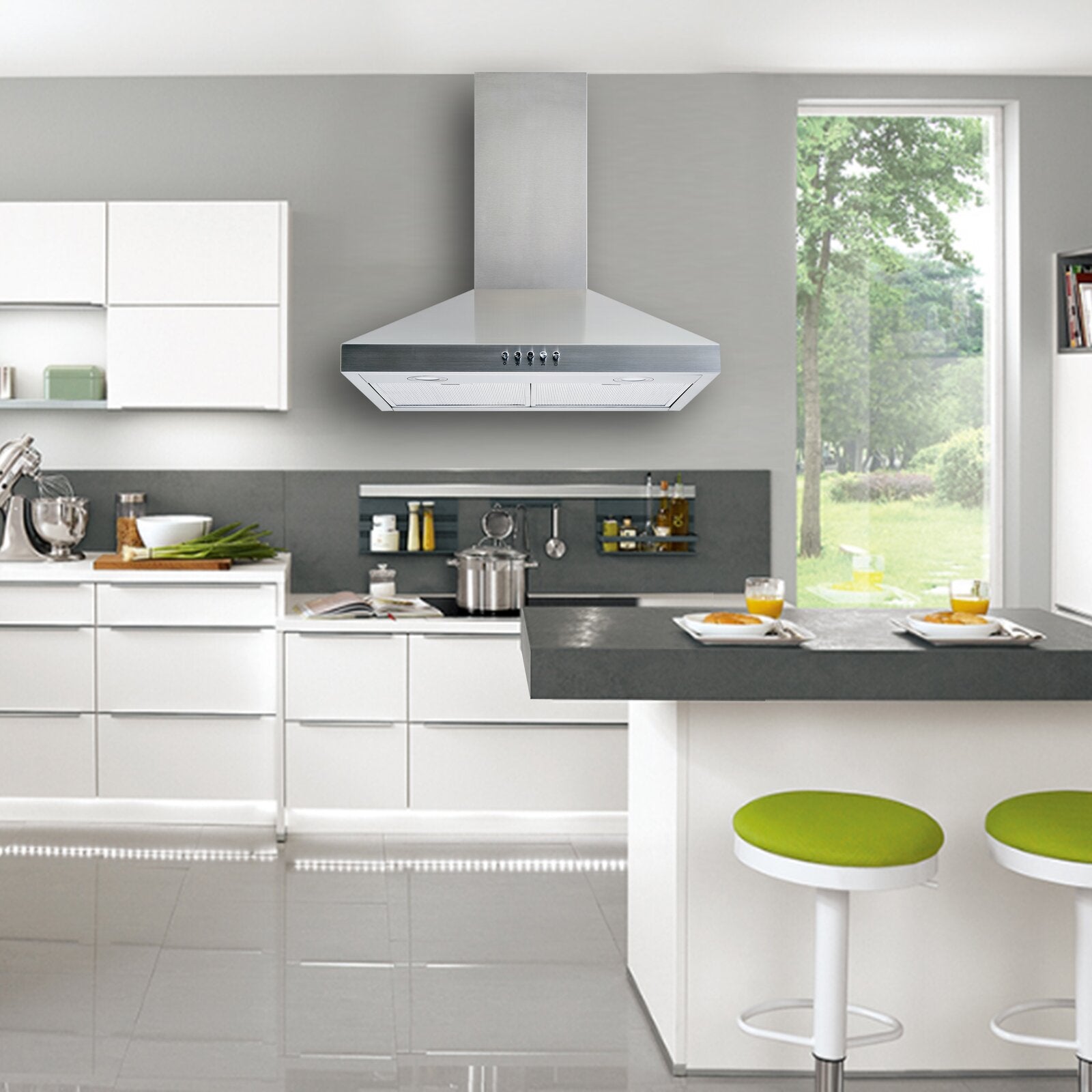 34.45" Series 400 CFM  Convertible Wall Mount Range Hood in Stainless Steel  K7003