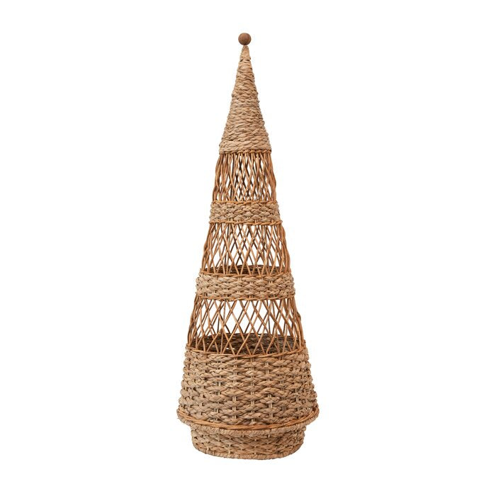 34"H Braided Bankuan Wicker Cone Tree