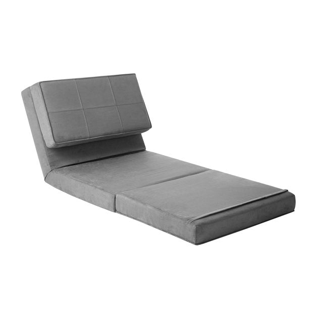 Your Zone Super Soft Suede 3 Convertible Position Flip Chair, Gray KB1295-A5-B2-P1