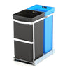 35 Liter / 9.3 Gallon Under Counter Kitchen Cabinet Pull-Out Recycling Bin and Trash Can