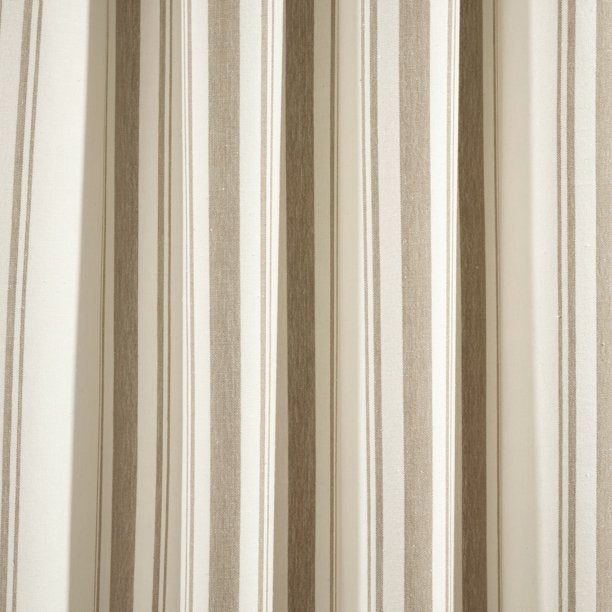Farmhouse Stripe Yarn Dyed Eco-Friendly Recycled Cotton Window Curtain Panels Neutral 95" x 42", (Set of 2)