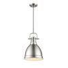 Bodalla 1-Light Single Dome Pendant, Pewter/Pewter - Small (#K1718)