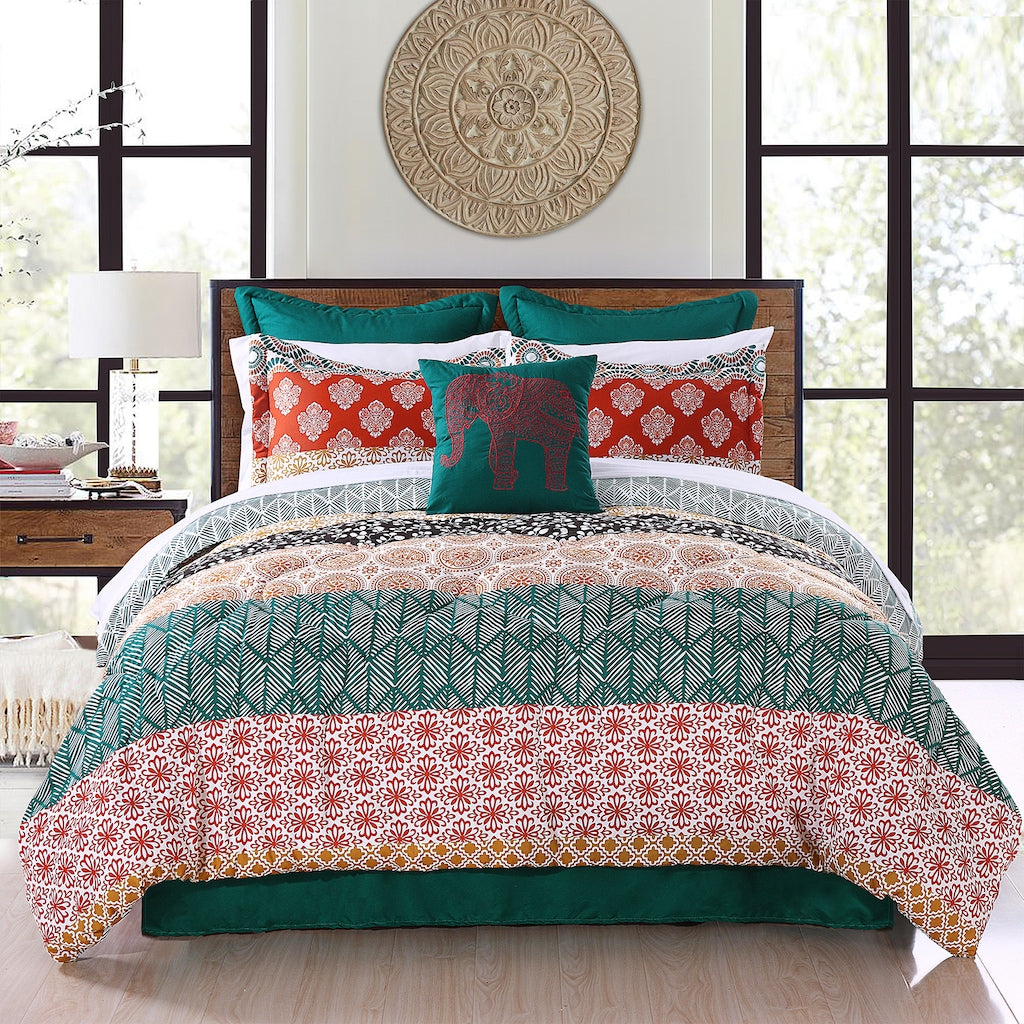 Bohemian Stripe 7 Piece Comforter Set - King (#K3167)